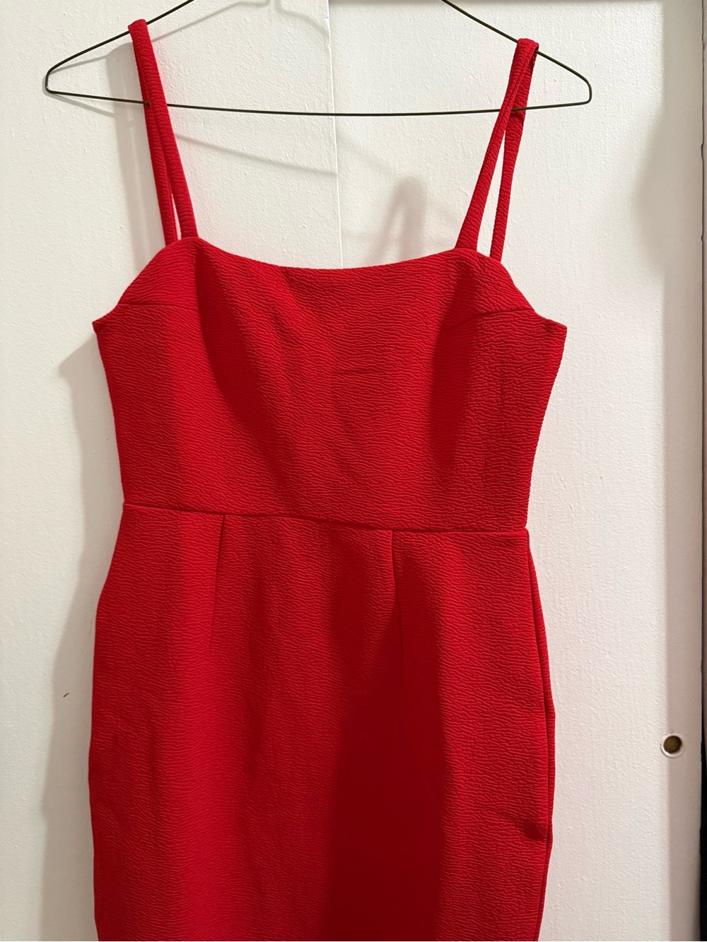 Georgia Square Neckline Midi Dress Red Hello Molly Red Midi Bodycon Dress with S - Picture 4 of 6